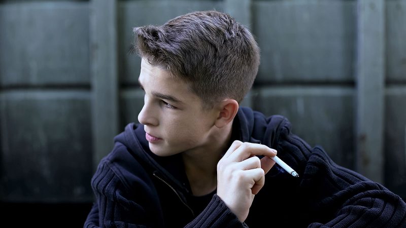 Young person smoking