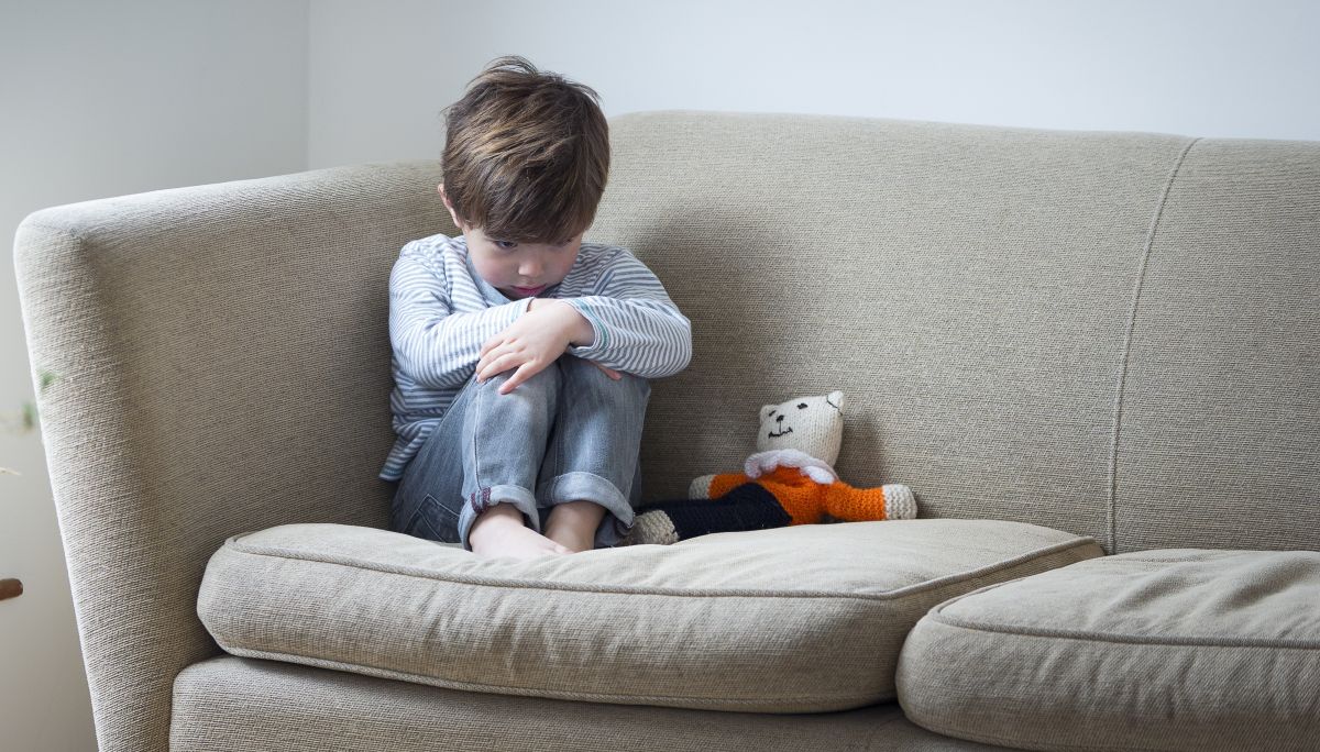 Child on sofa