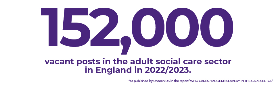 152,000 vacaany posts in the adult social care sector in England in 2022/23