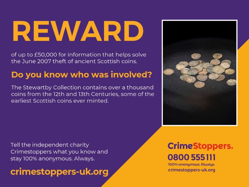 Crimestoppers stolen coins reward