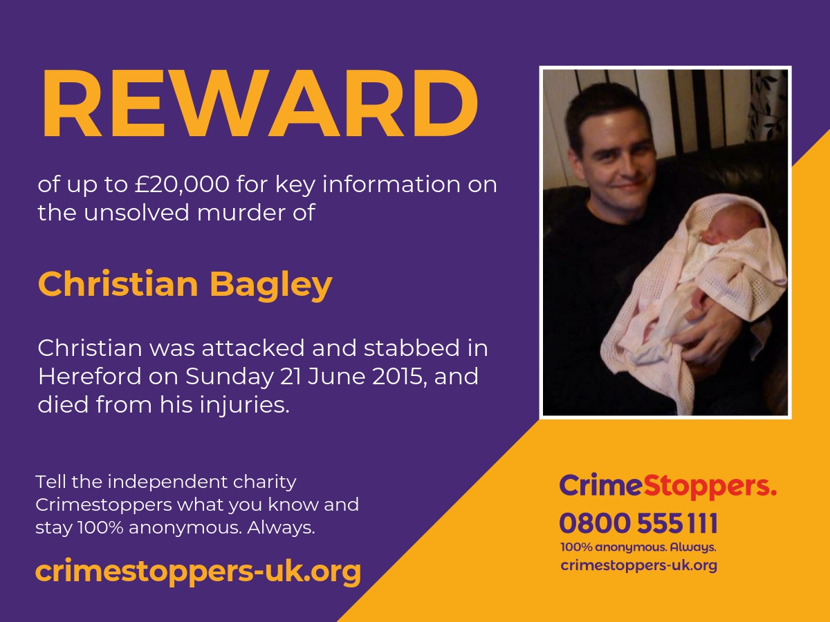 Christian Bagley reward graphic