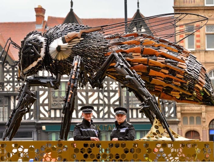 The bee sculpture