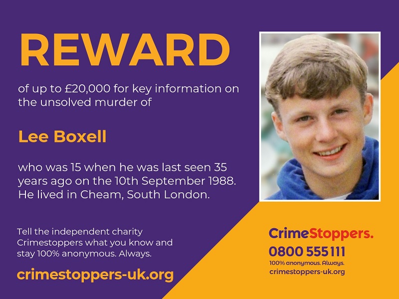 Lee Boxall murder information reward