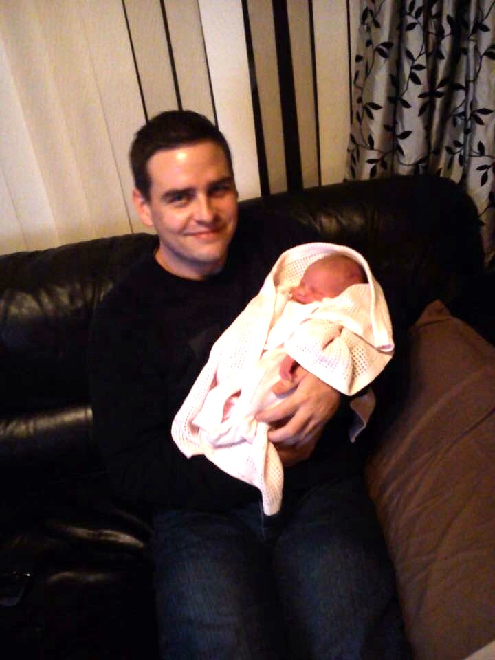 Christian with his baby