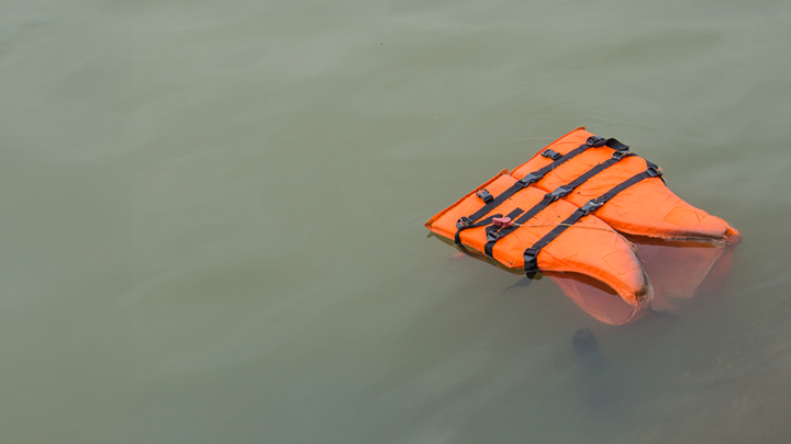 Lifejacket in water