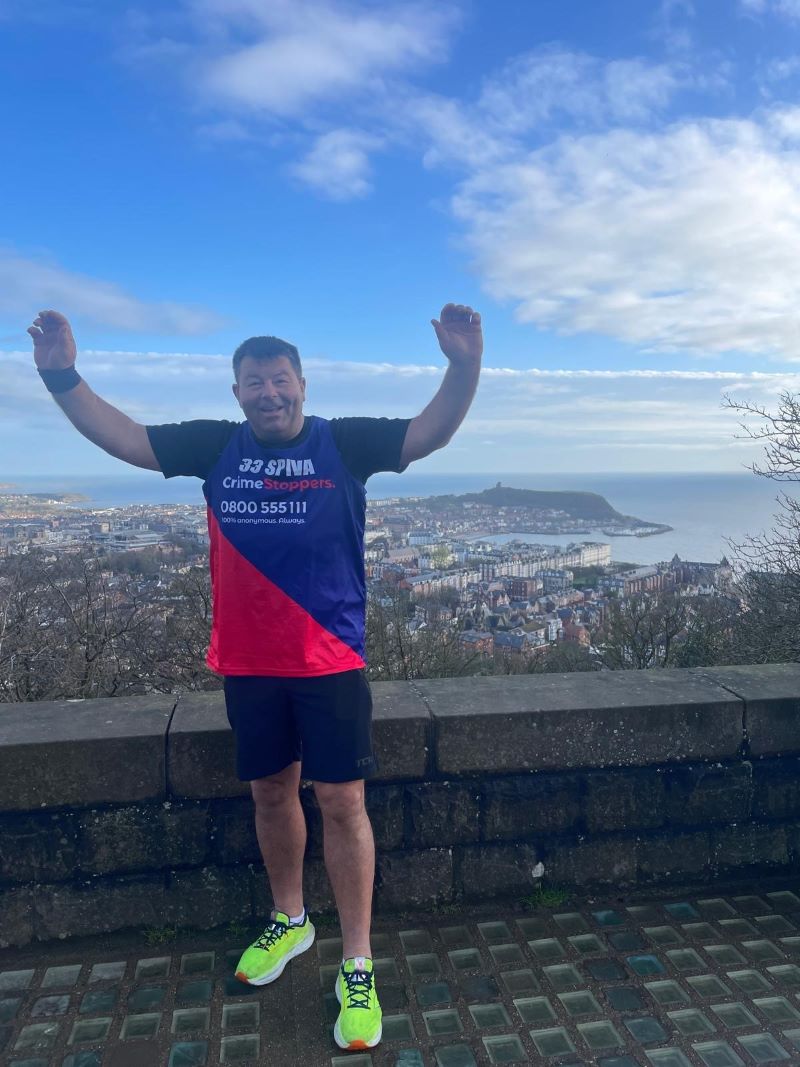 Sean running the London Marathon for Crimestoppers