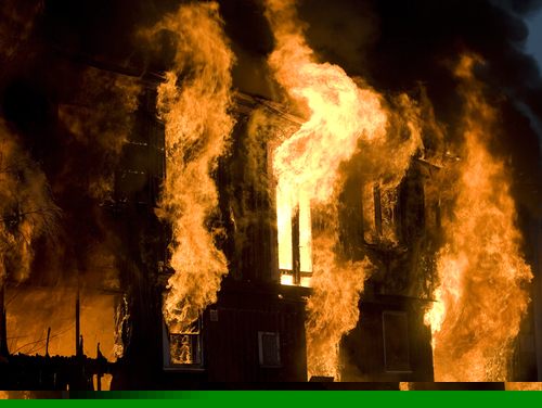 Burning house