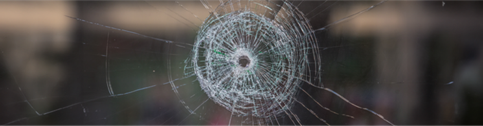 Bullet hole in window